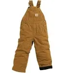 Carhartt Boys' 6 Brown Canvas Quilt Lined Bib Overall