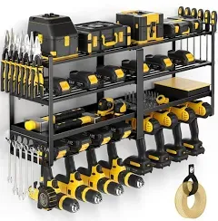  Power Tool Organizer Wall Mount, Extended Large Heavy Black-4 Tier Expanded