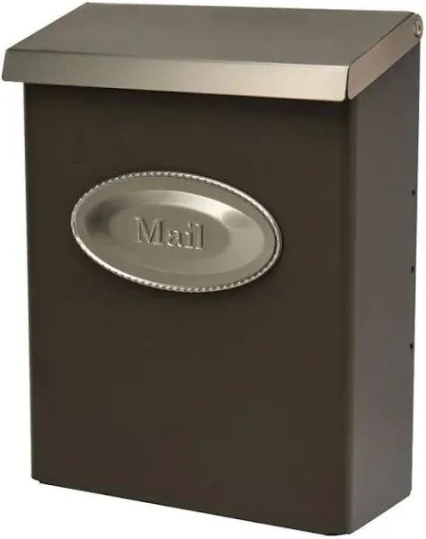 Designer Galvanized Steel Wall-Mount Mailbox, DVKPBZ0AM, Venetian Bronze, Medium