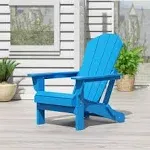 Outdoor Folding Poly Adirondack Chair, Pacific Blue