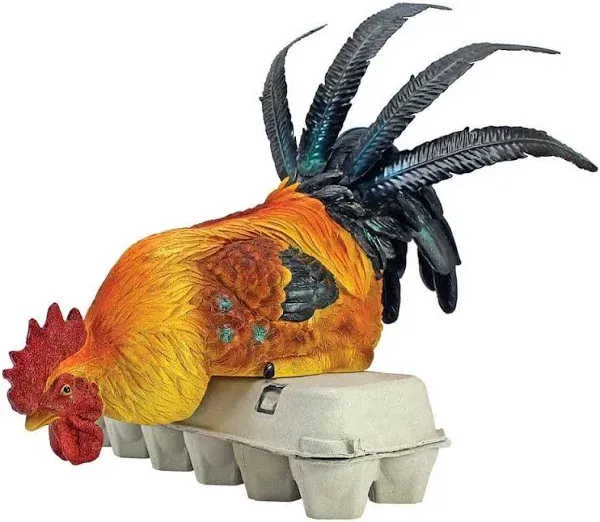 Design Toscano Rooster's Perch Sitting Chicken Statue