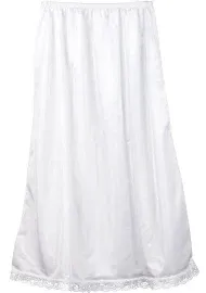 I.C. Collections Big Girls White Nylon Half Slip - Tea Length, 7-14