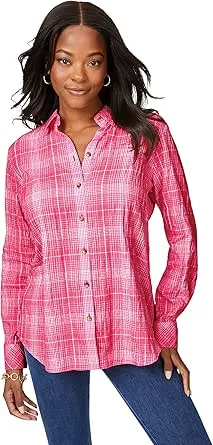 Foxcroft Women's Rhea Long Sleeve Plaid Perfection Blouse