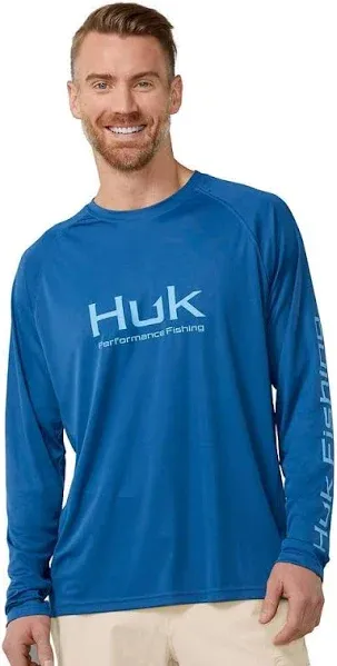 Huk Vented Pursuit Men&#039;s Tech Shirt, Marolina Blue, X-Large