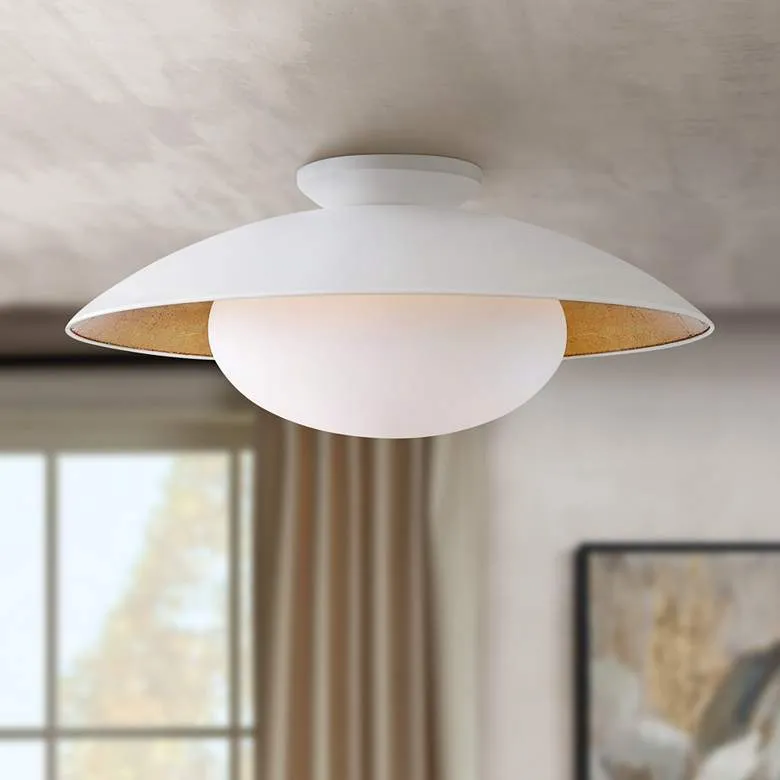 Mitzi Cadence 21&quot; Wide White and Gold Ceiling Light