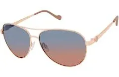 Jessica Simpson Women&#039;s J5702 Elegant Metal Aviator Pilot Sunglasses with 61 mm