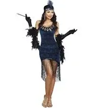 Dreamgirl Adult Womens Dress Flapper Costume, 20s Great Gatsby, Downtown Doll...