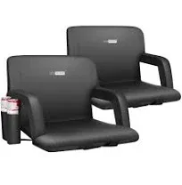 Stadium Seat for Bleachers Reclining Chair Portable Padded Cushion Back Armr@U13