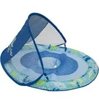 SwimWays Swim Step 1 Infant Spring Float with Sun Canopy Pink Garden Print Baby