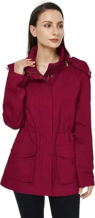 WenVen Women's Anorak Military Jacket Lightweight Casual Cotton Coat with Hood