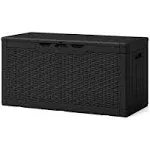 Patiowell Deck Box 100-gal Storage Plastic Resin Classics Outdoor Black