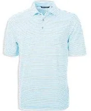 Cutter & Buck Short Sleeve Virtue Eco Pique Stripe Recycled Mens Big and Tall Polo