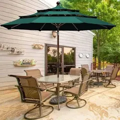 EliteShade USA 10-Year-Non-Fa<wbr/>ding 9Ft 3 Tiers Market Umbrella Patio Umbrella ...