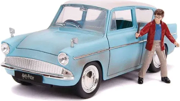 1:24 Harry Potter and 1959 Ford Anglia Die-Cast Vehicle, Rusty Blue