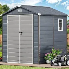 Outdoor Resin Storage Shed Tool Shed with Lockable Doors