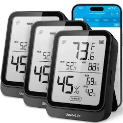 GoveeLife Hygrometer Thermometer H5104 Bluetooth Room Temperature Monitor with APP Alert and 2 Years Date Storage Export