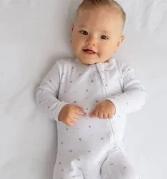 DREAMLAND BABY Bamboo Viscose Baby Pajamas (0-24 months). Ultra Soft Viscose Sleepers with 2-Way Zipper, Mitten & Foot Cuffs