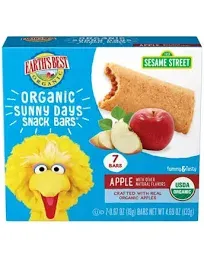 Earth's Best Organic Sunny Day Toddler Snack Bars with Cereal Crust Made with Real Apples - 7ct