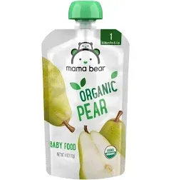 Amazon Brand Mama Bear Organic Baby Food Stage 1 Pear 4 Ounce Pouch (Pack of 12)