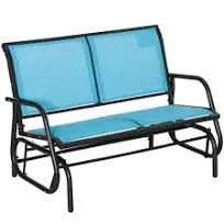 Outsunny 2-Person Outdoor Glider Bench Patio Double Swing Rocking Chair Loveseat w/Powder Coated Steel Frame for Backyard Garden