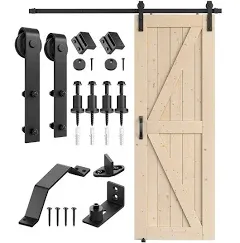 SMARTSTANDARD 84in Sliding Barn Door Barn Door Hardware Kit Handle