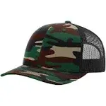 Richardson 112P Patterned Snapback Trucker Cap - Army Camo Black