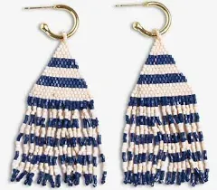 INK+ALLOY James Mini Gold Beaded Fringe Hoop Earrings