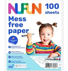 NuFun Activities Mess Free Paper - Kids Create No Mess Wonders with Special Coloring Paper, Gift for Kids, 100 Blank Pages, Size: 100 Sheets