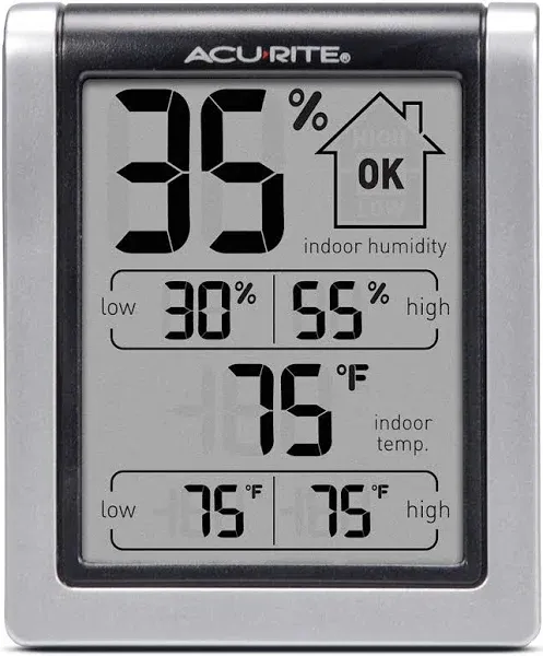 AcuRite 00613 Digital Hygrometer & Indoor Thermometer Pre-Calibrated Humidity Gauge