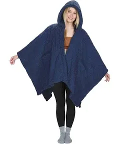 Catalonia Women's Poncho Cape Sherpa Cloak Coat