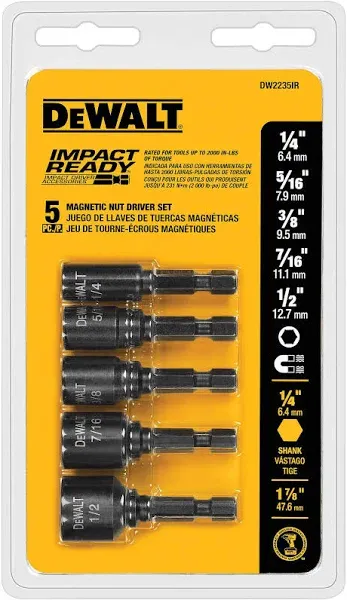 DeWalt 5-Piece Impact Ready Magnetic Nut Driver Set