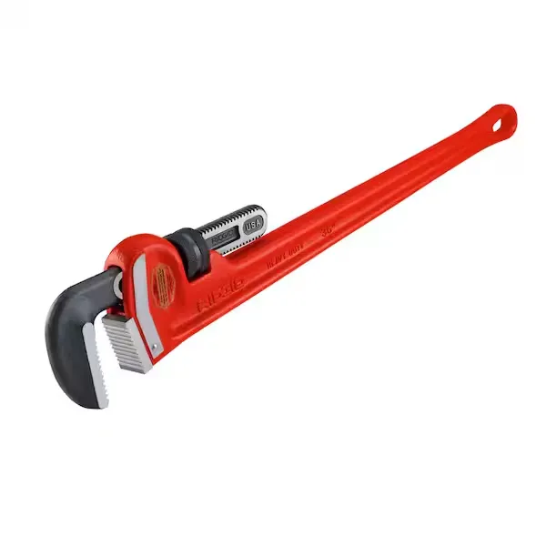 36 in. Straight Pipe Wrench for Heavy-Duty Plumbing Sturdy Plumbing Pipe Tool with Self Cleaning Threads and Hook Jaws