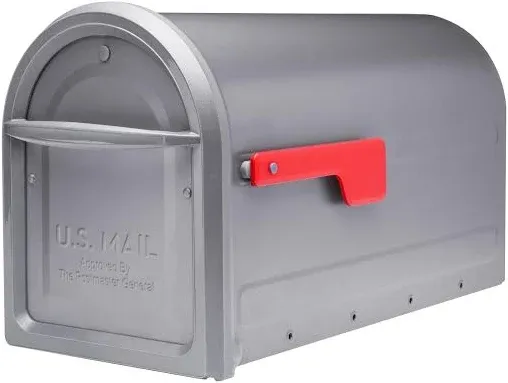 Architectural Mailboxes Post Mount Mailbox Large Galvanized Steel Champagne Flag