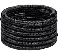 ZY-hosetube Pond Tubing ID × 20ft Black Corrugated Flexible Reinforced Waterfall Pond Tube Sump Pump Hose