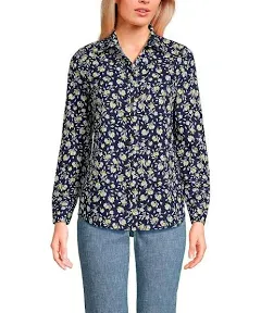 Lands' End Women's Wrinkle Free No Iron Button Front Shirt