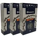 Husqvarna 585550072 20 inch Chainsaw Chain X-Cut 3/8 inch .050 inch 72 DL 3 Pack