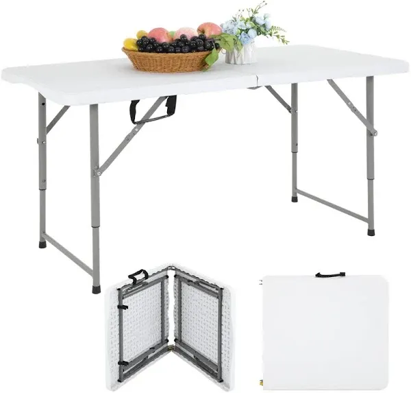 BestOffice Camping Folding 4 Foot Plastic Table