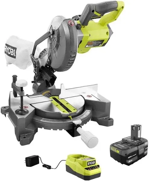 RYOBI 18-Volt ONE+ Cordless 7-1/4 in. Compound Miter Saw with Blade