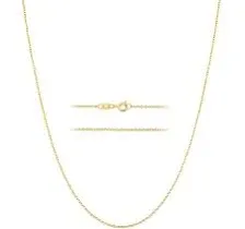 KISPER 24k Gold Cable Link Chain Necklace – Thin, Dainty, Gold Plated Stainless Steel Jewelry for Women & Men with Spring Ring Clasp