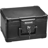 Honeywell 1101 Fire Rated Chest Safe, 0.15 Cu Ft, 18.3 Lb, Key Lock