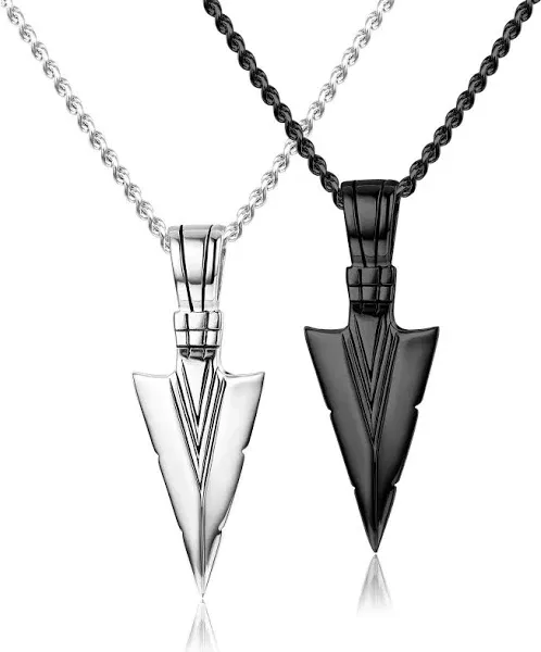 Jstyle Men's Cool Spearpoint Arrowhead Pendant Necklace