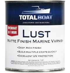 TotalBoat Lust Marine Varnish, High Gloss and Matte Finish for Wood