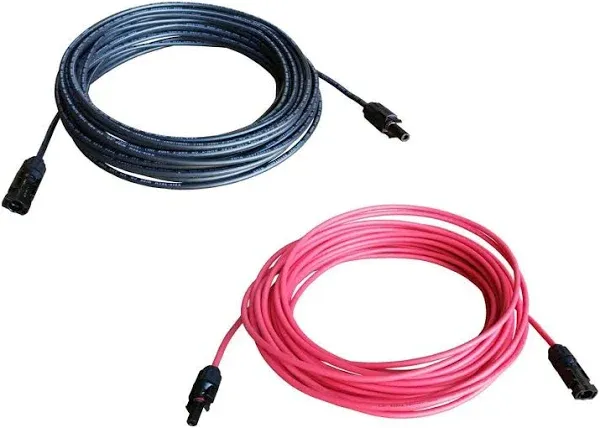 WindyNation 8-Gauge Black Red Solar Cable