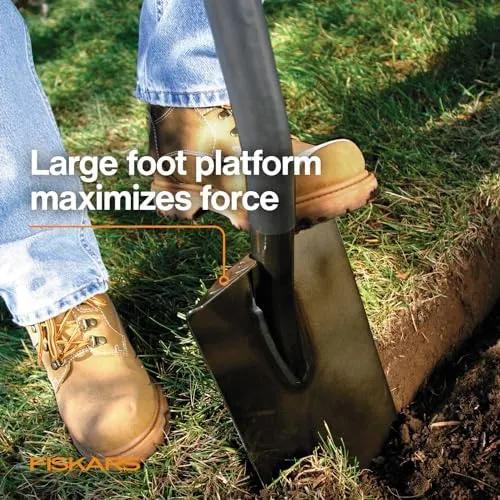 57 In. Long-handled Digging Shovel | Steel Swivel Gardening Fiskars Degree