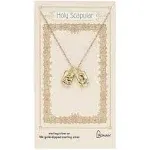 Roman Double Holy Scapular Sterling Silver Gold Necklace 18 Inches Long