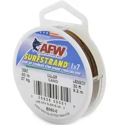 AFW Surfstrand Bare 1x7 Stainless Steel Leader Wire