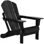 Westin Outdoor Folding Plastic Adirondack Chair, Black