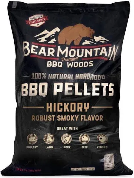 Bear Mountain BBQ All-Natural Hardwood Hickory Smoker Pellets