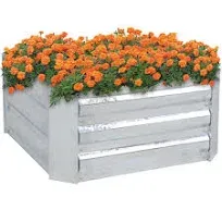 24-Inch Square Galvanized Steel Raised Garden Bed - Outdoor Raised Planter for V