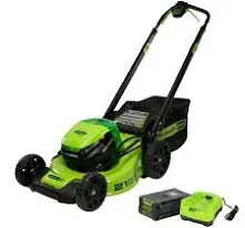 Greenworks 80V 21in Battery Powered Push Lawn Mower Kit with 4Ah Battery & Charger